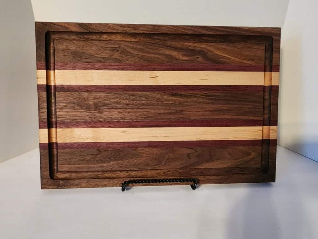 Cutting Board Walnut, Maple, Purple Heart Wood