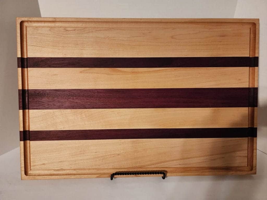 Large Cutting Board maple and purple heart wood