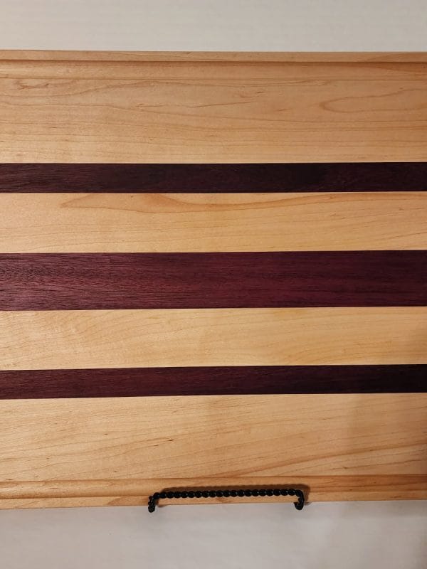 Large Cutting Board maple and purple heart wood