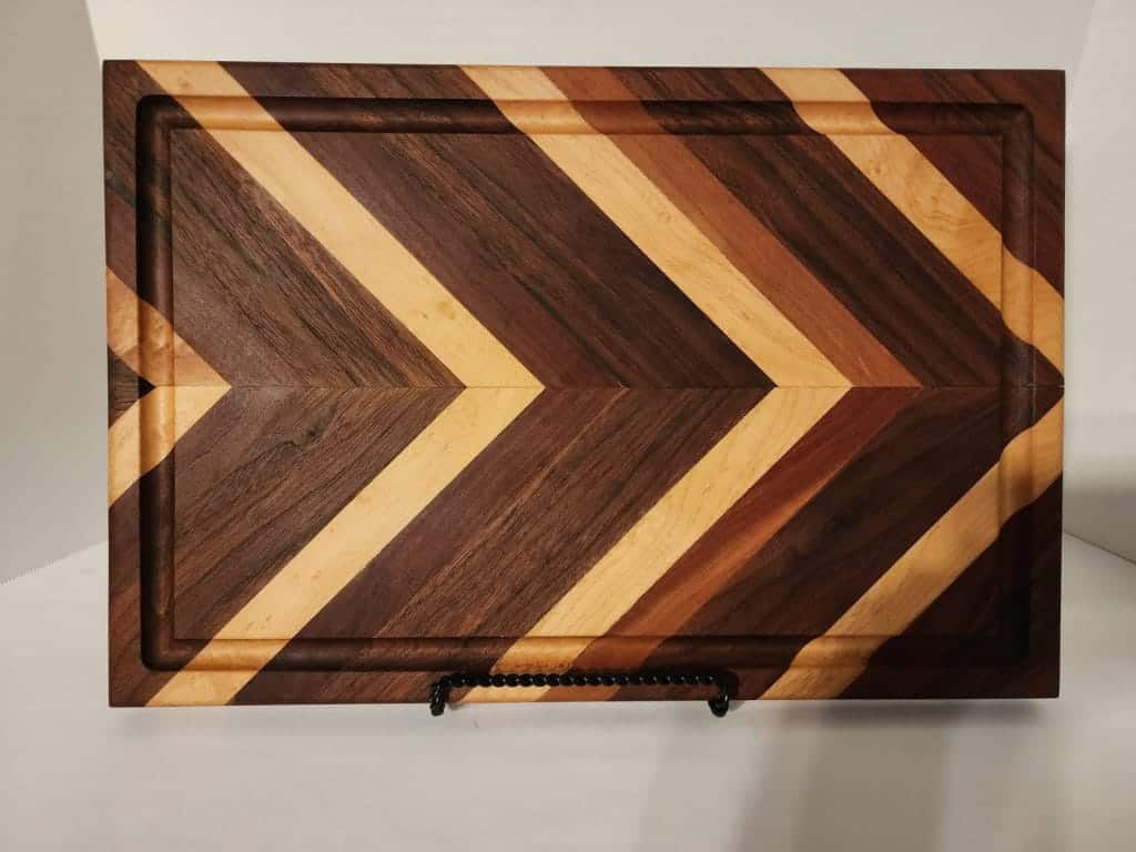 Cutting Board walnut, maple, and cherry wood