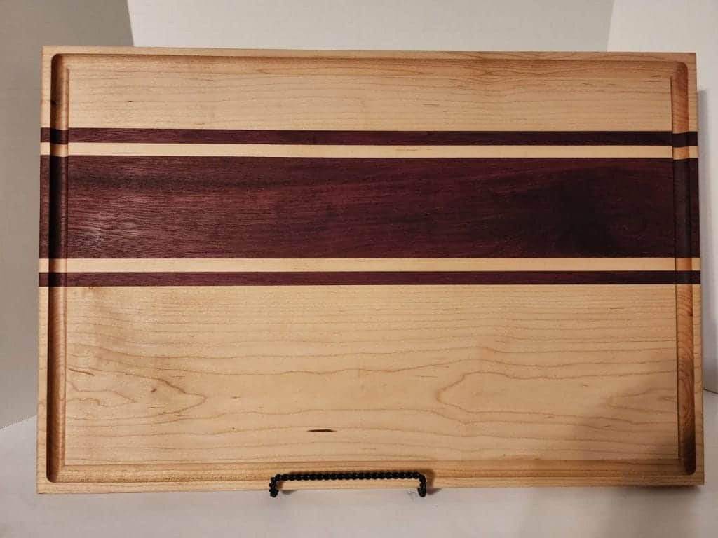 Large Cutting Board Maple and Purple Heart Wood